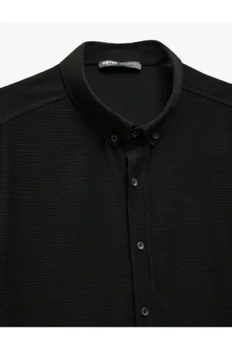 Button-Down Textured Viscose Blend Regular Fit K - 5