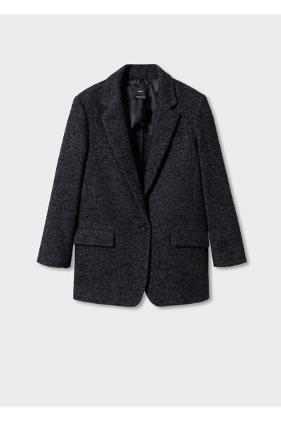 Button Embossed Blazer Jacket - 3