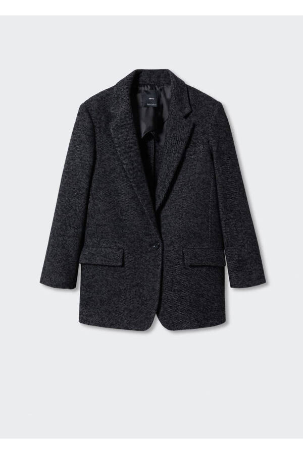 Button Embossed Blazer Jacket - 3