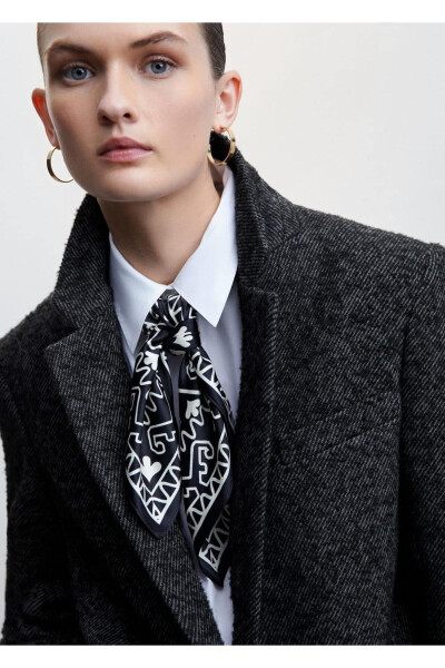 Button Embossed Blazer Jacket - 6
