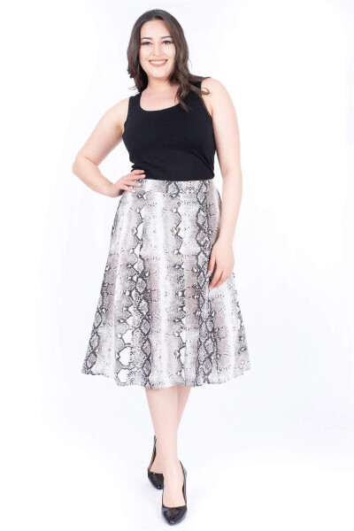 Button-Front Bell Skirt - 1