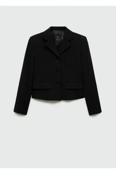 Button-Up Crop Blazer Jacket - 3