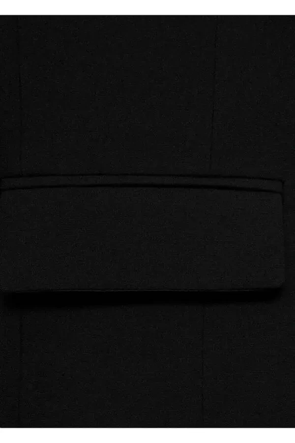 Button-Up Crop Blazer Jacket - 7