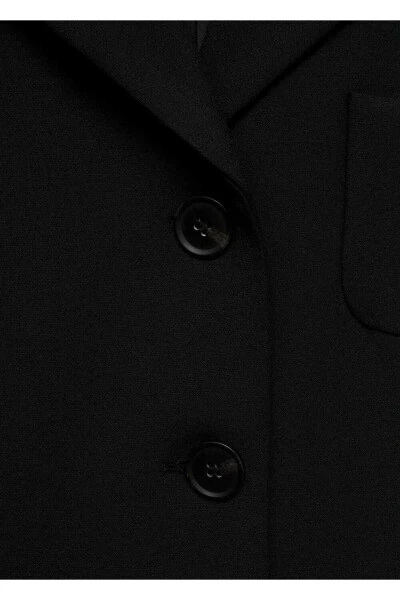 Button-Up Crop Blazer Jacket - 8