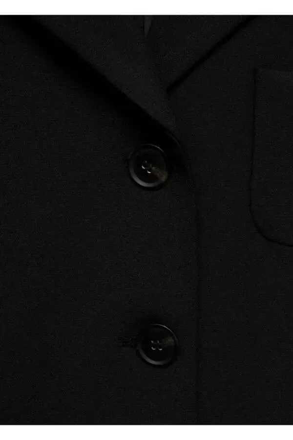 Button-Up Crop Blazer Jacket - 8