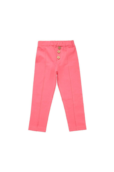 Buttoned Baby Girl Leggings Pink - 27