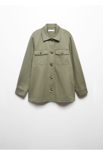 Buttoned Cotton Shirt Jacket - 3