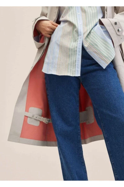 Buttoned Cotton Trench Coat - 8