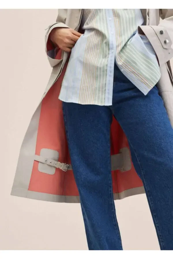 Buttoned Cotton Trench Coat - 8