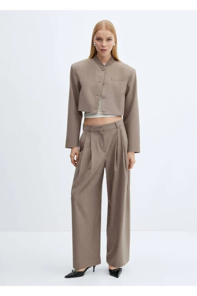 Buttoned cropped jacket - MANGO (1)