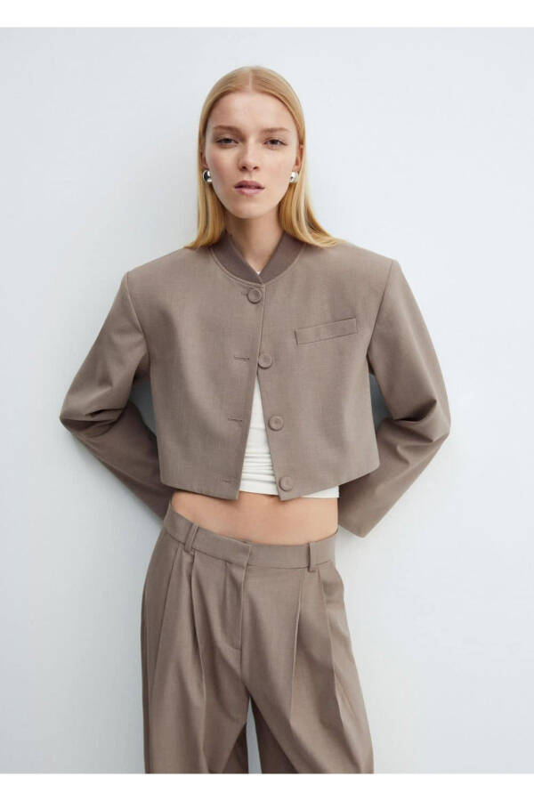 Buttoned cropped jacket - 1
