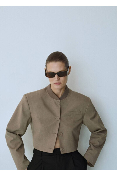 Buttoned cropped jacket - 7