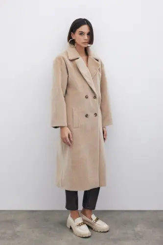 Buttoned Duffle Coat - BEIGE - 3