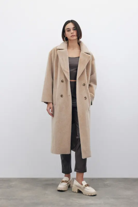 Buttoned Duffle Coat - BEIGE - 4