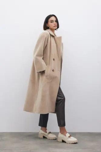 Buttoned Duffle Coat - BEIGE - 5