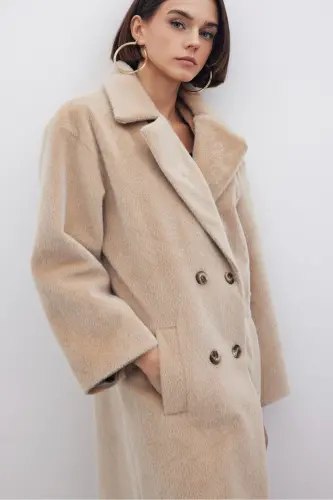 Buttoned Duffle Coat - BEIGE - 6