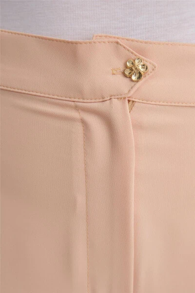 Buttoned flare trousers, camel color. - 9
