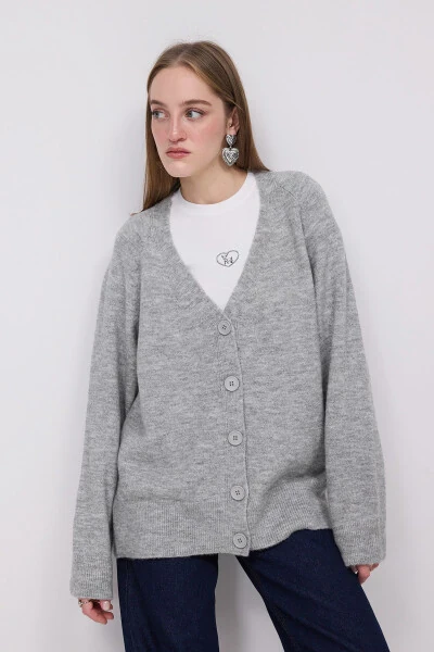 Buttoned Knit Cardigan H3440 - 4