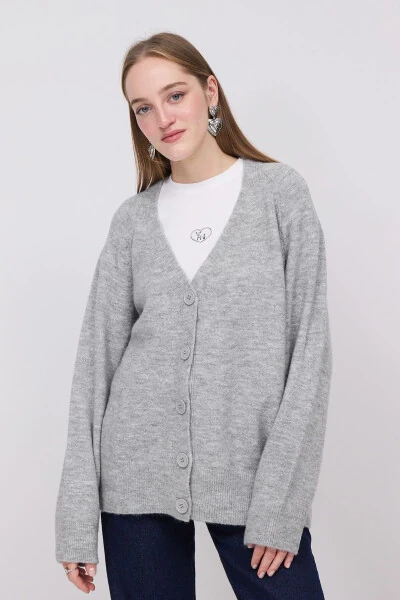 Buttoned Knit Cardigan H3440 - 6