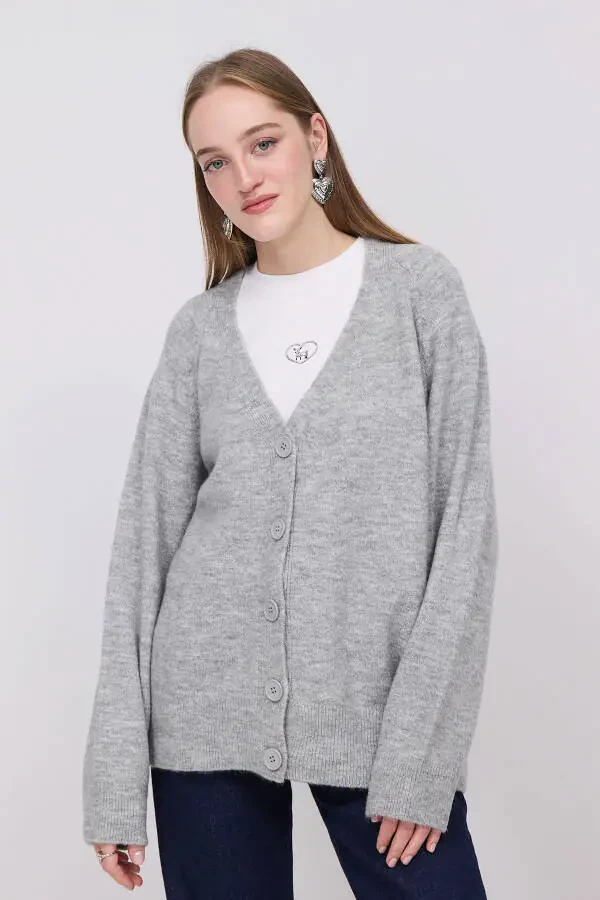 Buttoned Knit Cardigan H3440 - 6