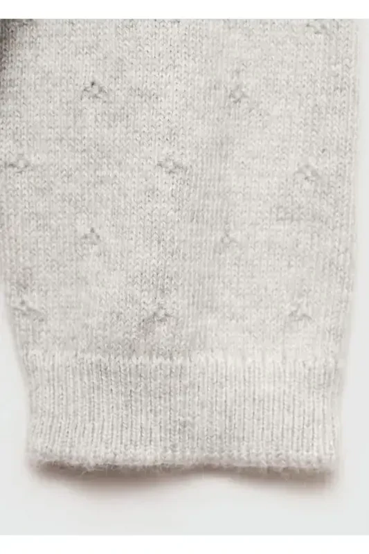 Buttoned Knit Cardigan-Light Marl Grey - 4