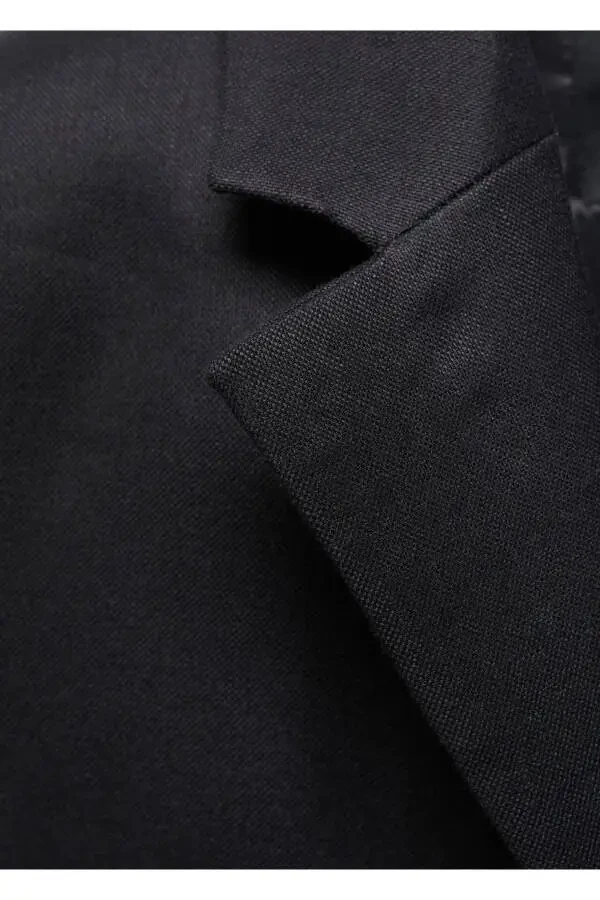 Buttoned linen blazer jacket - 5