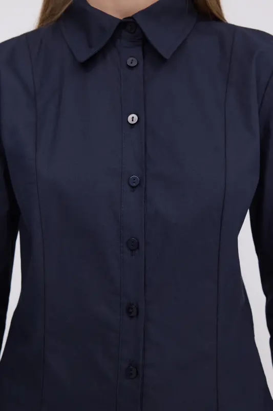 Buttoned Long Sleeve Shirt G16809-Y9-Navy - 2