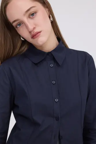 Buttoned Long Sleeve Shirt G16809-Y9-Navy - 3