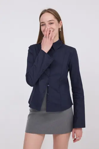 Buttoned Long Sleeve Shirt G16809-Y9-Navy - 6