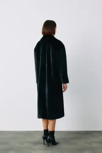 Buttoned Overcoat - BLACK-BLACK - 7