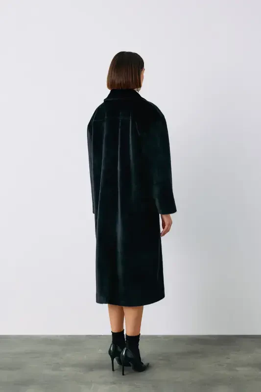 Buttoned Overcoat - BLACK-BLACK - 7
