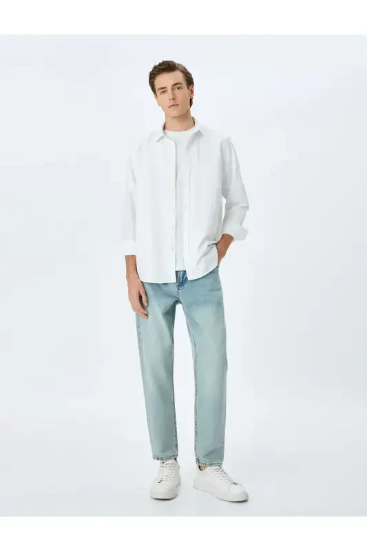 Buttoned Pocket Tapered Fit Jeans - Joe Jean - 2