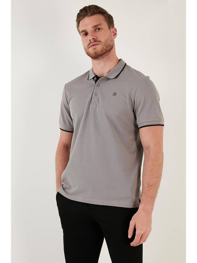 Buttoned Polo Collar Short Sleeve Men's T-Shirt 5902118 - 6