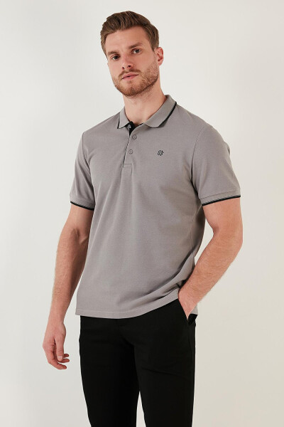 Buttoned Polo Collar Short Sleeve Men's T-Shirt 5902118 - 8