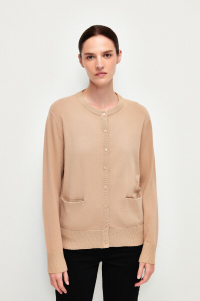 Buttoned Sequined Pocketed Knitted Cardigan - 4