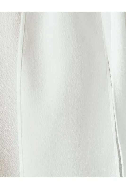 Buttoned Shawl Collar Sleeveless Satin Blouse-Ecru - 6