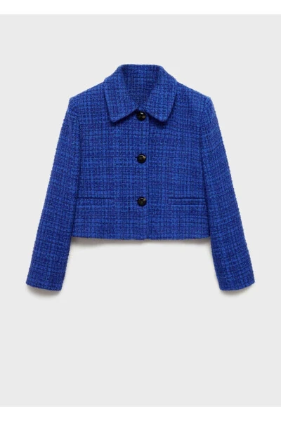 Buttoned Tweed Blazer - 3