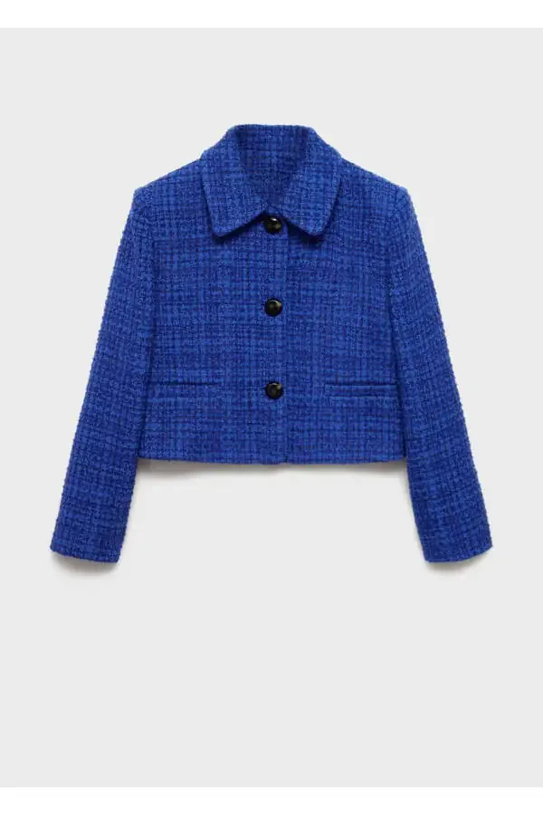 Buttoned Tweed Blazer - 3