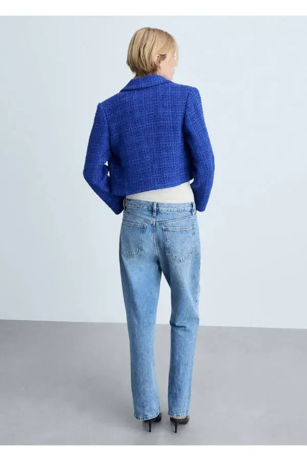 Buttoned Tweed Blazer - 4