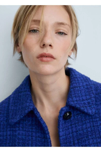 Buttoned Tweed Blazer - 5