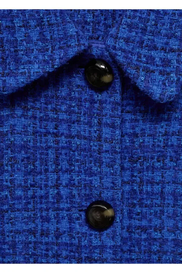 Buttoned Tweed Blazer - 7