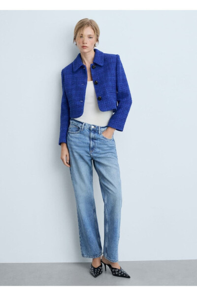 Buttoned Tweed Blazer - 2