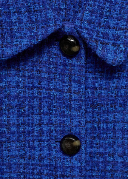 Buttoned tweed jacket - Ink Blue - 4