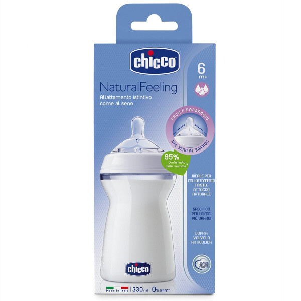 Бутылочка Chicco NaturalFeeling 6 месяцев+ 330 мл - 1