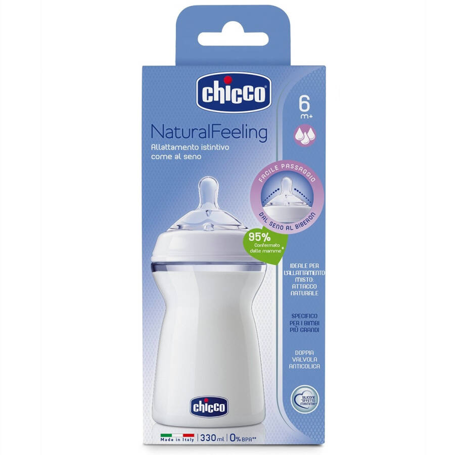 Бутылочка Chicco NaturalFeeling 6 месяцев+ 330 мл - 2