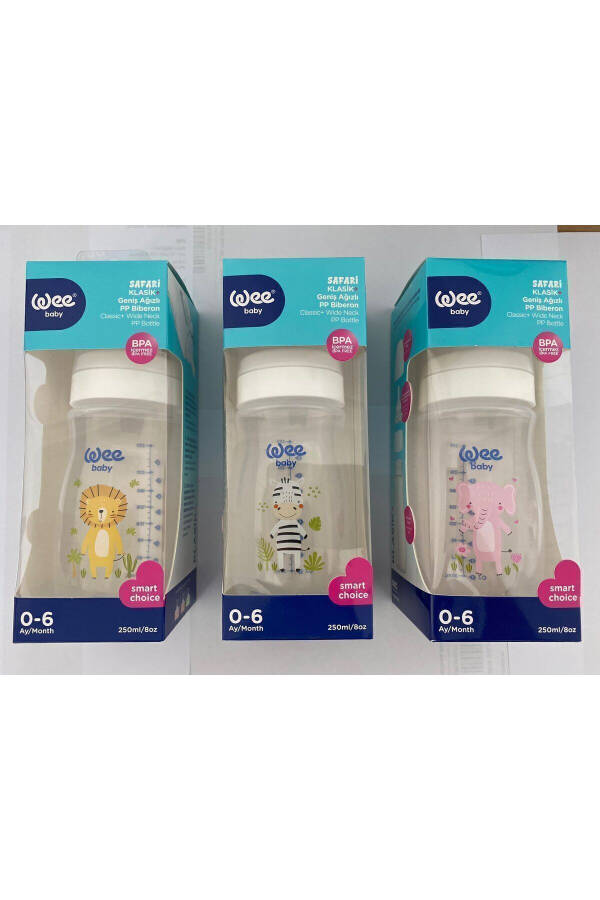 Бутылочка для кормления Safari с широким горлышком, PP, 0-6 месяцев, 250 мл - 1