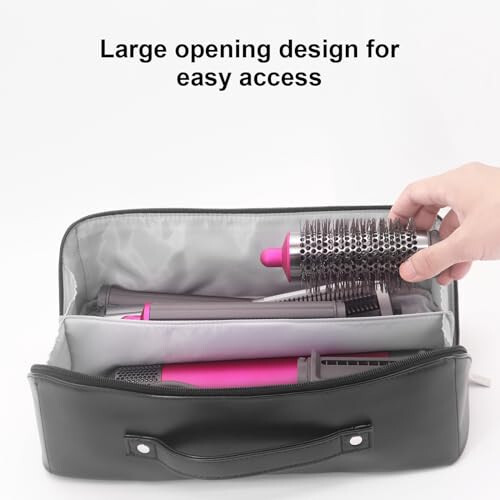 Buwico Портативный чехол для переноски для Dyson Airwrap Styler, Supersonic Фен для волос и насадки (Черный) - 4