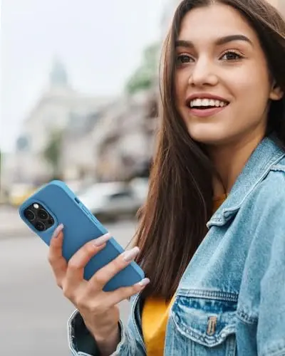 BUYDOT for iPhone 15 Pro Case Liquid Silicone Slim Shockproof Protective Cover 6.1 Inch Anti-Scratch Drop Protection,Cornflower - 7