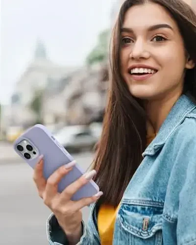 BUYDOT for iPhone 15 Pro Case Liquid Silicone Slim Shockproof Protective Cover 6.1 Inch Anti-Scratch Drop Protection,Light Purple - 7