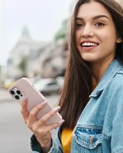 BUYDOT for iPhone 15 Pro Case Liquid Silicone Slim Shockproof Protective Cover 6.1 Inch Anti-Scratch Drop Protection,Pink Sand - 7